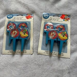 Wilton Looney Tunes Cake Picks Bugs Taz Marvin Daffy‎ 1996 2 Packs Sealed